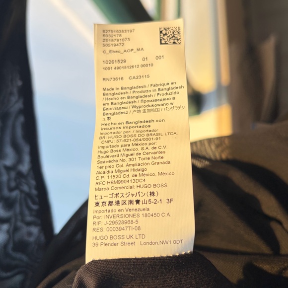 🆕 BOSS by Hugo Boss Black Sheer Mesh Ruched Long Midi Dress Size XL Casual - Picture 16 of 16